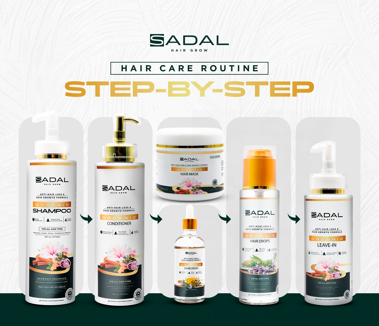 SADAL Organic Hair Growth Shampoo and Conditioner for Women Kit – Complete Hair Care Routine