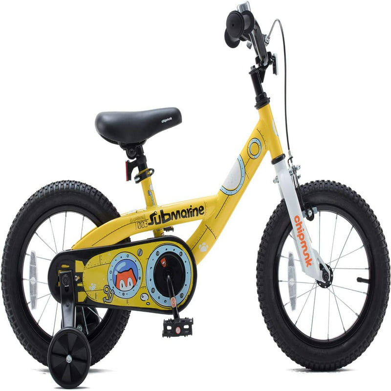 Chipmunk Boys Girls and  Submarine Steel 12 In Bike Training Wheels Yellow