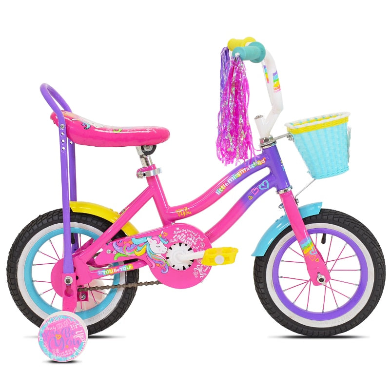 LittleMissMatched 12 in.  Girl's Let You Be You Unicorn, Child's Bicycle, Pink and Purple