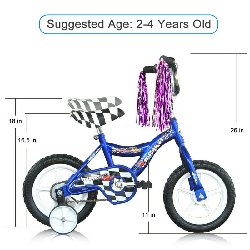 12 In. 's Bicycle for 2 to 4 Years Old with Coaster Brake, Boy's and Girl's Bike, Blue