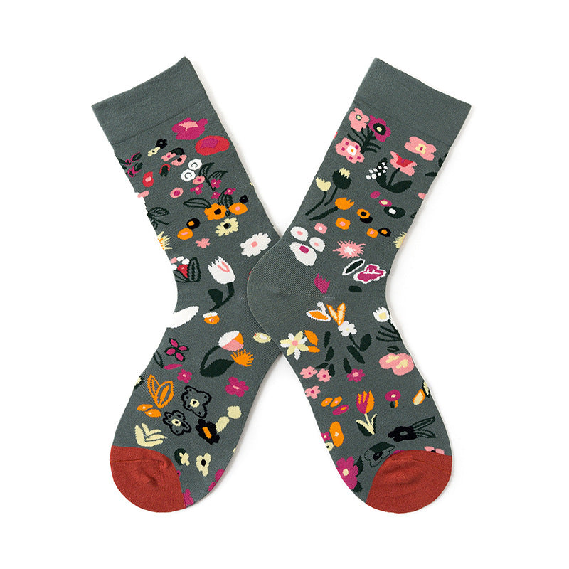 Design Abstract Oil Painting Cotton Socks