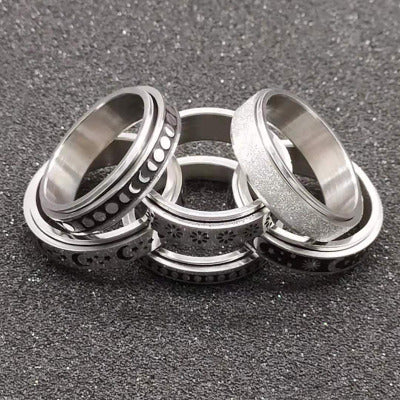 Stainless Steel Rotatable Ring To Relieve Anxiety