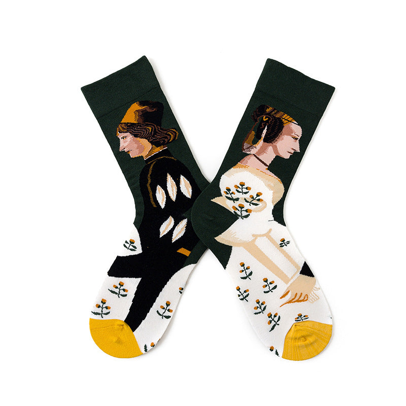 Design Abstract Oil Painting Cotton Socks