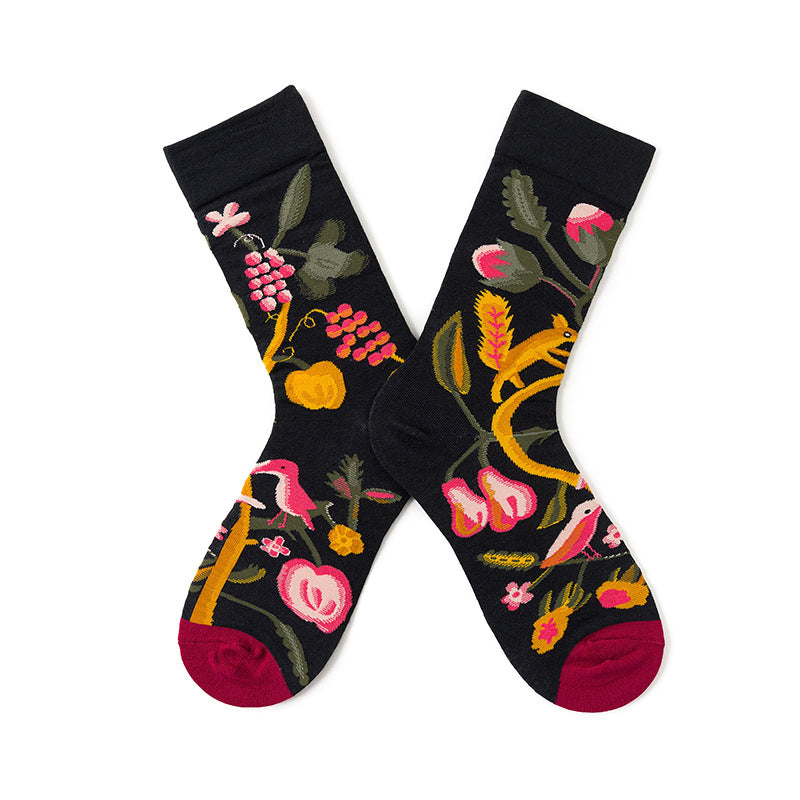 Design Abstract Oil Painting Cotton Socks