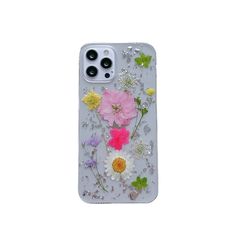 Silver Foil Dried Flowers IPhone Cases