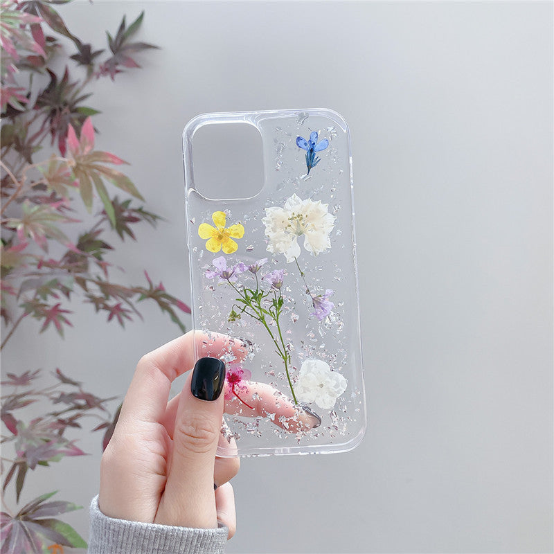 Silver Foil Dried Flowers IPhone Cases