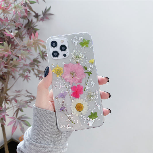 Silver Foil Dried Flowers IPhone Cases