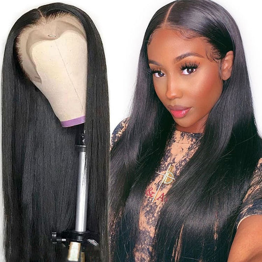 Bone Straight Human Hair Wigs 30  Frontal Human Hair Wigs F