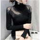 New 2022  T-Shirt Fashion Casual Turtleneck Diamond Woman