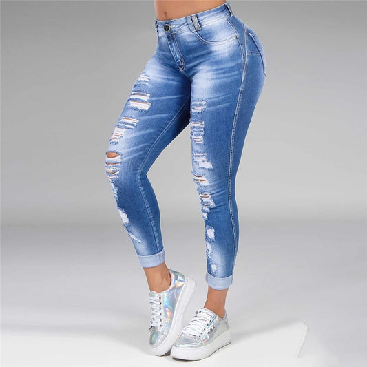 Jeans Women S-5XL Korean High Waist Trousers Skinny