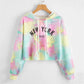 Hoodies Women Rainbow Tie Dye Print Women's Sweatshirt