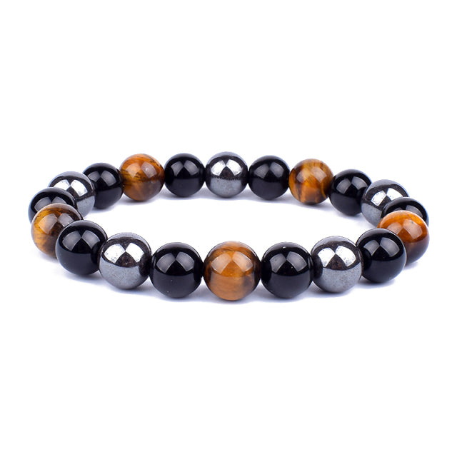 New Magnetic Hematite Bracelets Men Tiger Eye Stone Bead Couple Bracelets for Women Health Care Magnet Help Weight Loss Jewelry