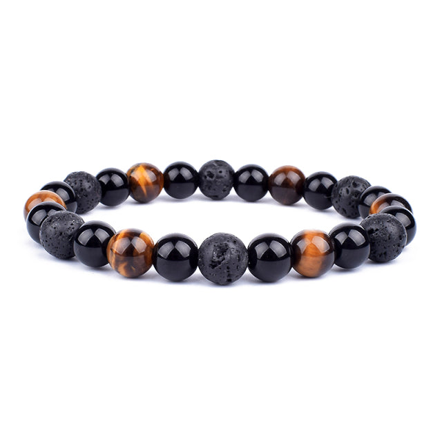 New Magnetic Hematite Bracelets Men Tiger Eye Stone Bead Couple Bracelets for Women Health Care Magnet Help Weight Loss Jewelry