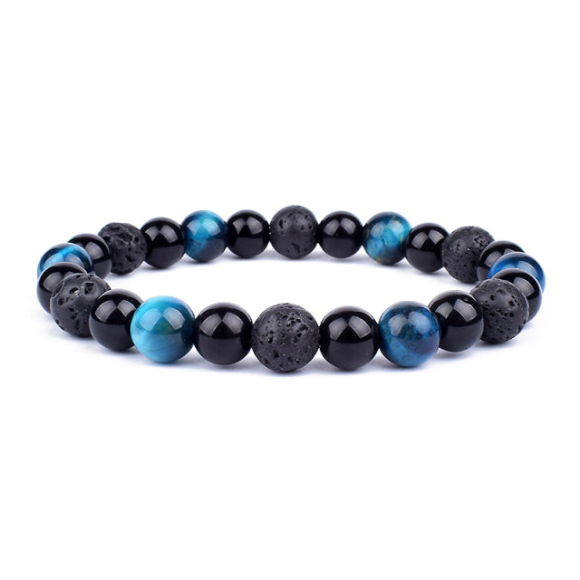 New Magnetic Hematite Bracelets Men Tiger Eye Stone Bead Couple Bracelets for Women Health Care Magnet Help Weight Loss Jewelry