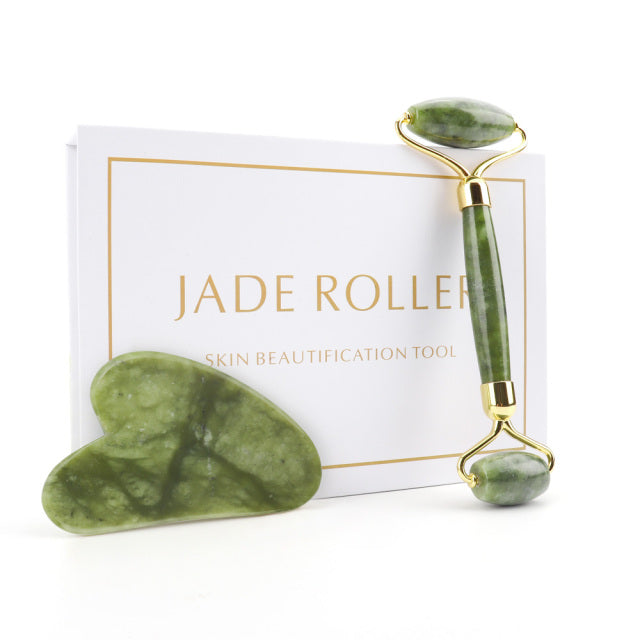 Facial Gua Sha Jade Stone Anti-aging Wrinkle Skin Care Beauty Health Set Box