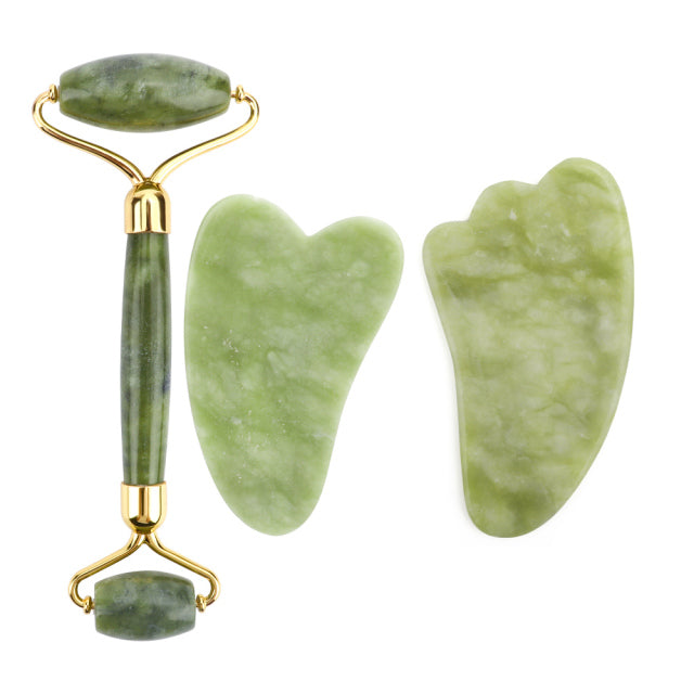 Facial Gua Sha Jade Stone Anti-aging Wrinkle Skin Care Beauty Health Set Box