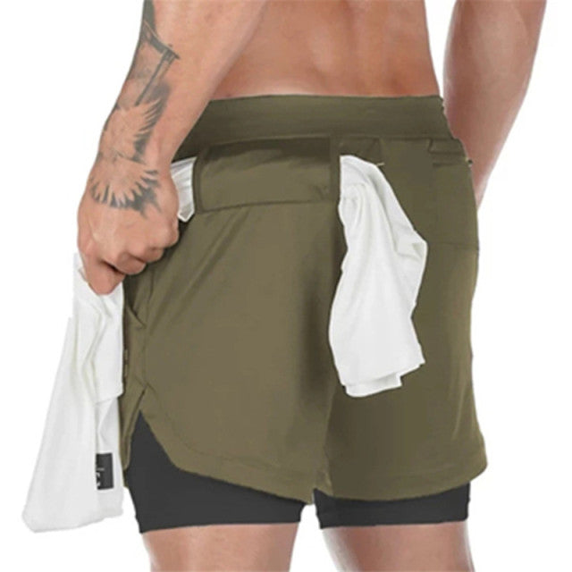 2022 Camo Running Shorts Men 2 In 1 Double-deck