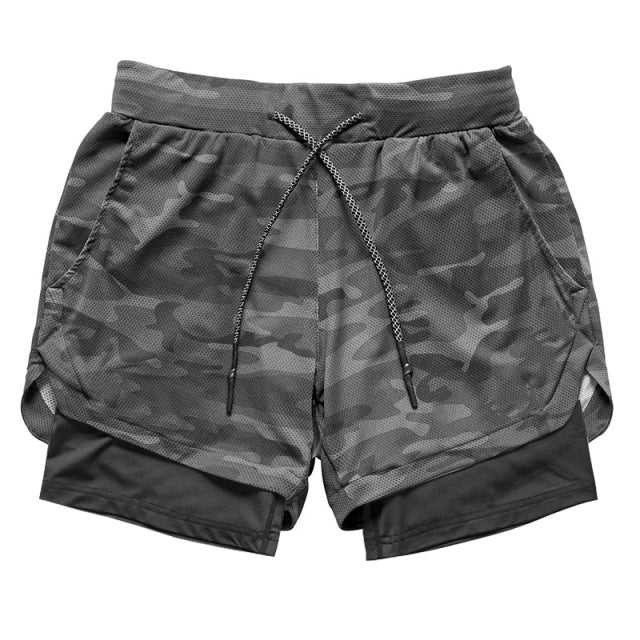 2022 Camo Running Shorts Men 2 In 1 Double-deck