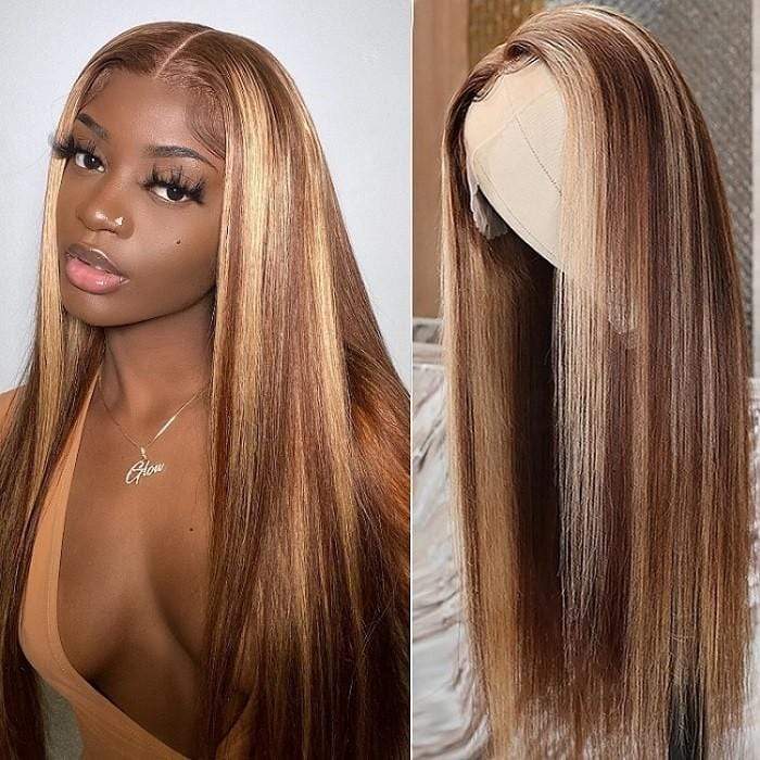 Grade 10A 150% P4/27 Honey Blonde Straight/Body Wave 13x4 Lace Frontal Wig