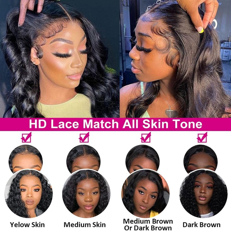 10a+ 200 Density Virgin Hair 13x4 HD Lace Frontal Wigs Body Wave Human Hair