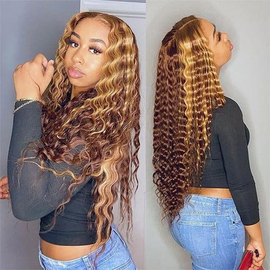 Grade 10A 150% P4/27 Honey Blonde Body Wave/Straight 13x4 Lace Frontal Wig