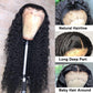 QueenHair 13x4 Human Hair Wig Deep Wave Lace Frontal Wigs 150% 180% Density #1B Natural Color